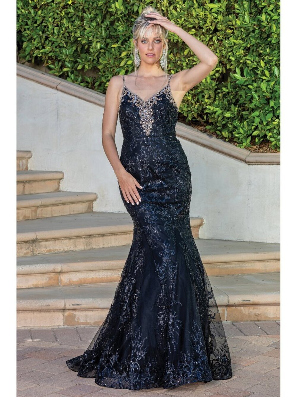 NEW BLACK Evening Gown Floor Length Formal Elegant Stunning 4250
